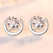 Новинка, хит, серьги-гвоздики со звездами, цирконием, для женщин, 925 пробы, серебряные ювелирные изделия, аксессуары, подвески, массивные серьги Orecchini SAE1