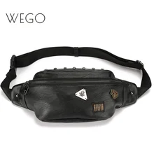 Черная сумка на пояс из искусственной кожи с заклепками, модная сумка на пояс, высокое качество, сумки на пояс,, мужские портативные уличные нагрудные сумки