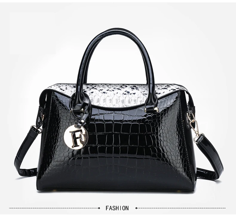 Роскошные сумки женские дизайнерские сумки из крокодиловой лакированной кожи Комплект из двух частей композитная сумка Bolsa Feminina Torebki Damskie