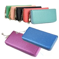 

Hot Fashion Women Zip PU Leather Colorful Clutch Case Lady Long Handbag Wallet Purse