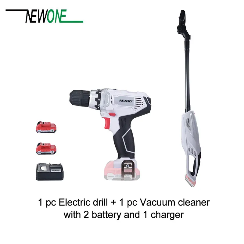

newone/Keinso 12V power tools set Vacuum cleaner and Electric drill with two lithium battery and one charger