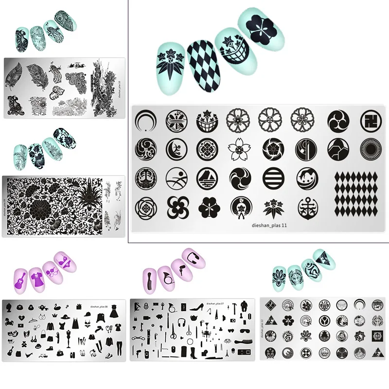 1 шт. пластины для штамповки ногтей 24 трафареты различного дизайна шаблоны для штамповки ногтей шаблон изображения пластины для дизайна ногтей модель#дизан13