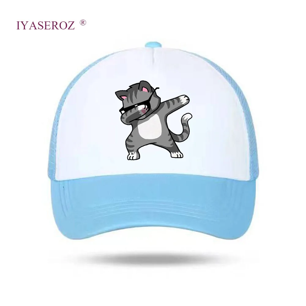 

IYASEROZ Baby Child Baseball hat Net Snapbacks Kids/Adult Cap Curved Peaked Caps Custom LOGO Dabbing Unicorn Cat Hats Summer