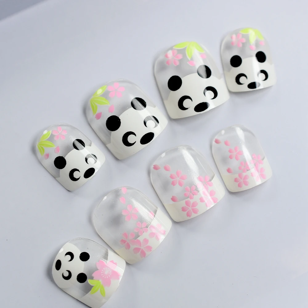 Маленькие короткие накладные ногти для детей, радужные блестящие круглые цветные карнавальные накладные ногти для маленьких ногтей - Цвет: Z772