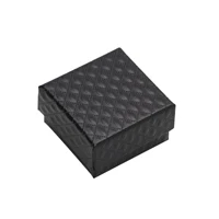 5*5*3 см шкатулка для ювелирных изделий 48 шт. разноцветный черный спонж Алмазный Узор бумажное кольцо/коробка для сережек упаковка белая подарочная коробка - Цвет: Black