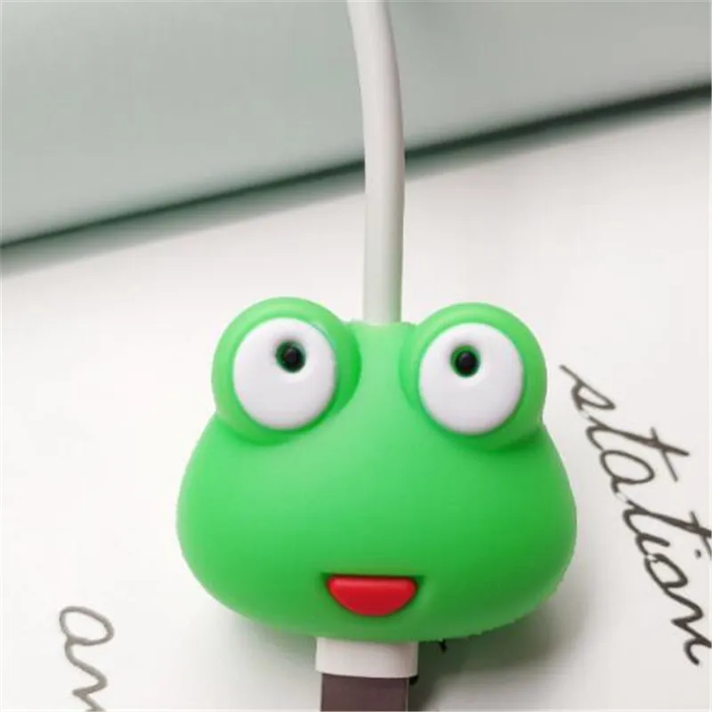 Мультяшный зарядный кабель для iPhone, защитный usb-кабель для сматывания кабеля, чехол, фрукты, продукты, силиконовый зарядный кабель для зарядного устройства
