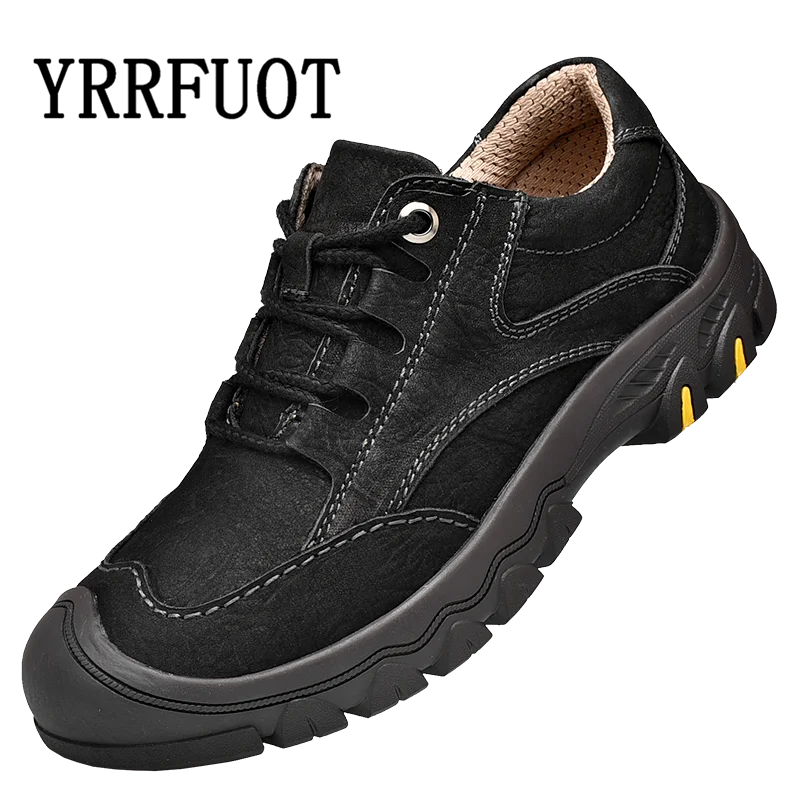 

YRRFUOT Sneakers for Men Brand Outdoor Hiking Shoes Luxury Cowhide Waterproof Walking Shoes High Quality Thick Bottom Man Shoes
