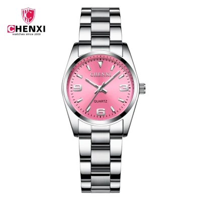 CHENXI лучший бренд класса люкс часы для пары для мужчин и женщин подарок на день Святого Валентина часы для пары водонепроницаемые наручные часы Reloj Mujer Hombre - Цвет: women pink