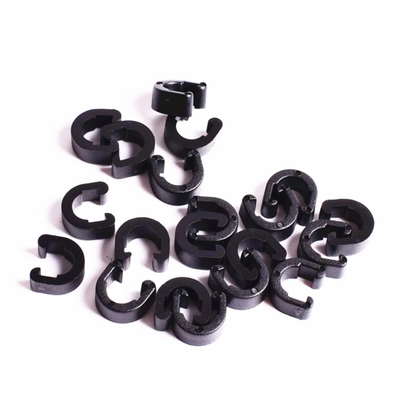 50Pcs S Buckle Mouain Road Bicycle Brake Cae Sets Pipe Line Accessories Black