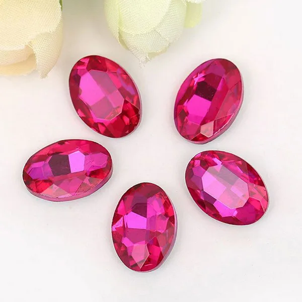 5-50pcs/lot Multiple Colors Oval Faceted Cusp Sewing Rhinestones Acrylic Craft For DIY Craft  Home Decoration Supplies 