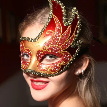 

Mask masquerade masks handmade colored drawing flame mask
