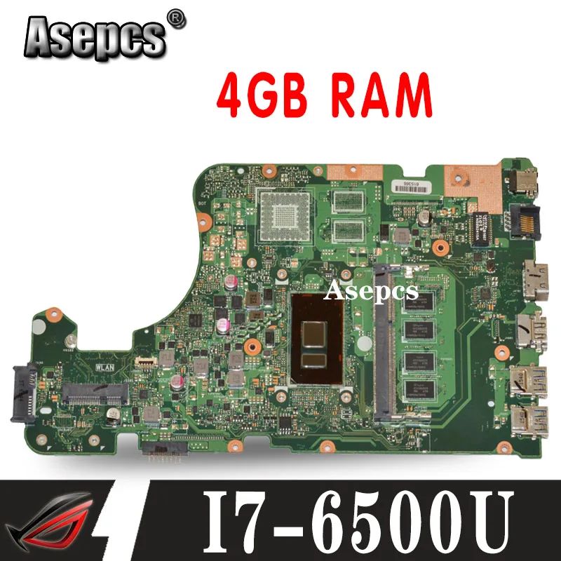 X555UA материнская плата I7 6500U 4 Гб ОЗУ для For Asus X555 X555U X555UB ноутбука плата|Материнские