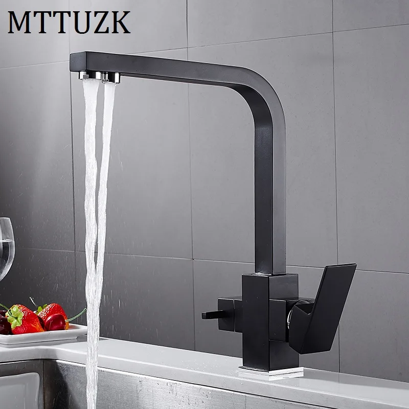 Латунный… от mttuzk горячей и холодной воды, чистая вода 3 в 1 Кухня Кран Чистой Воды Кран Питьевой Воды Смеситель для горячей и холодной воды