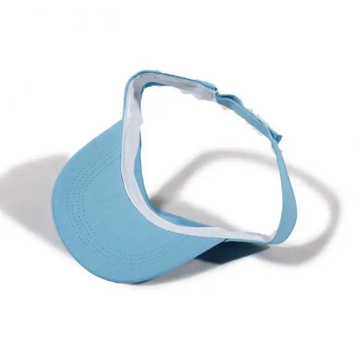 Plain Visor Sun Cap Sport Hat Adjustable Solid Color Breathable For Summer Tennis Beach KH889