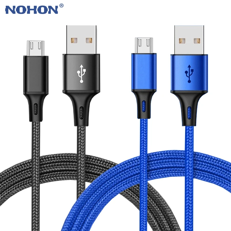 Кабель для зарядки Micro USB 25 см 50 1 м 2 3 Samsung Xiaomi Huawei LG нейлоновый длинный провод