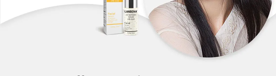 LANBENA шесть пептиды Сыворотки 24 К золото Anti-Aging Сыворотки против морщин подтяжки укрепляющий уход тонких линий отбеливание увлажняющий