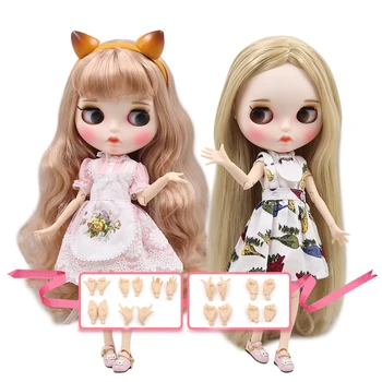 ICY DBS Blyth Doll DIY BJD  toys New matte shell white skin Fashion Dolls gift Special Offer with hand set A&B 1