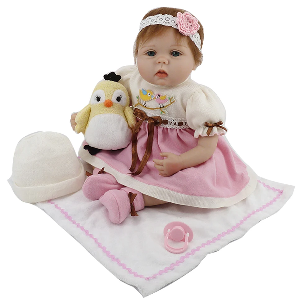 

Soft Silicone Reborn Baby Dolls 22'' 55 cm Real Life Baby Dolls Wear Doll Dress So Truly Reborns DIY Toy For Kids Xmas Gifts