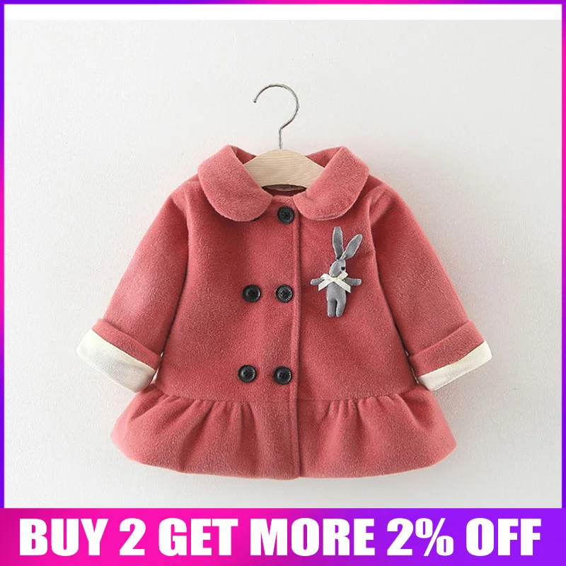 BibiCola/теплые пальто для маленьких девочек, зимняя верхняя одежда из плотного бархата для малышей, модные куртки для новорожденных девочек