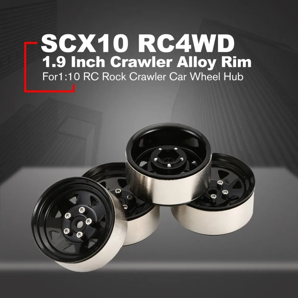 4PCS Rim Beadlock 1.9 Inch Crawler Alloy for 1:10 RC Rock Crawler Car Axial SCX10 RC4WD TAMIYA CC01 RC Truck Wheel Hub