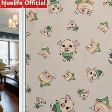 60x100 см Симпатичная Свинья узор пленка «замороженное стекло» Ванная комната для детей детский сад гостиная спальня балкон дверь окно пленка