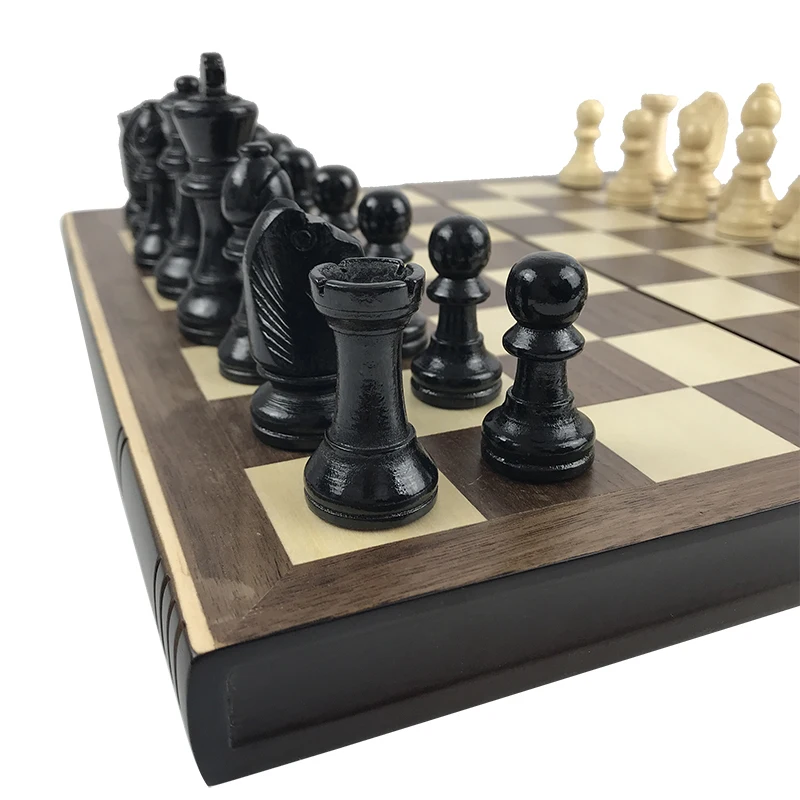 Yernea книги форма шахматные фигуры деревянная складная доска твердая Шахматная коробка деревянный стол Шахматный набор натуральная безопасная краска настольная игра подарок