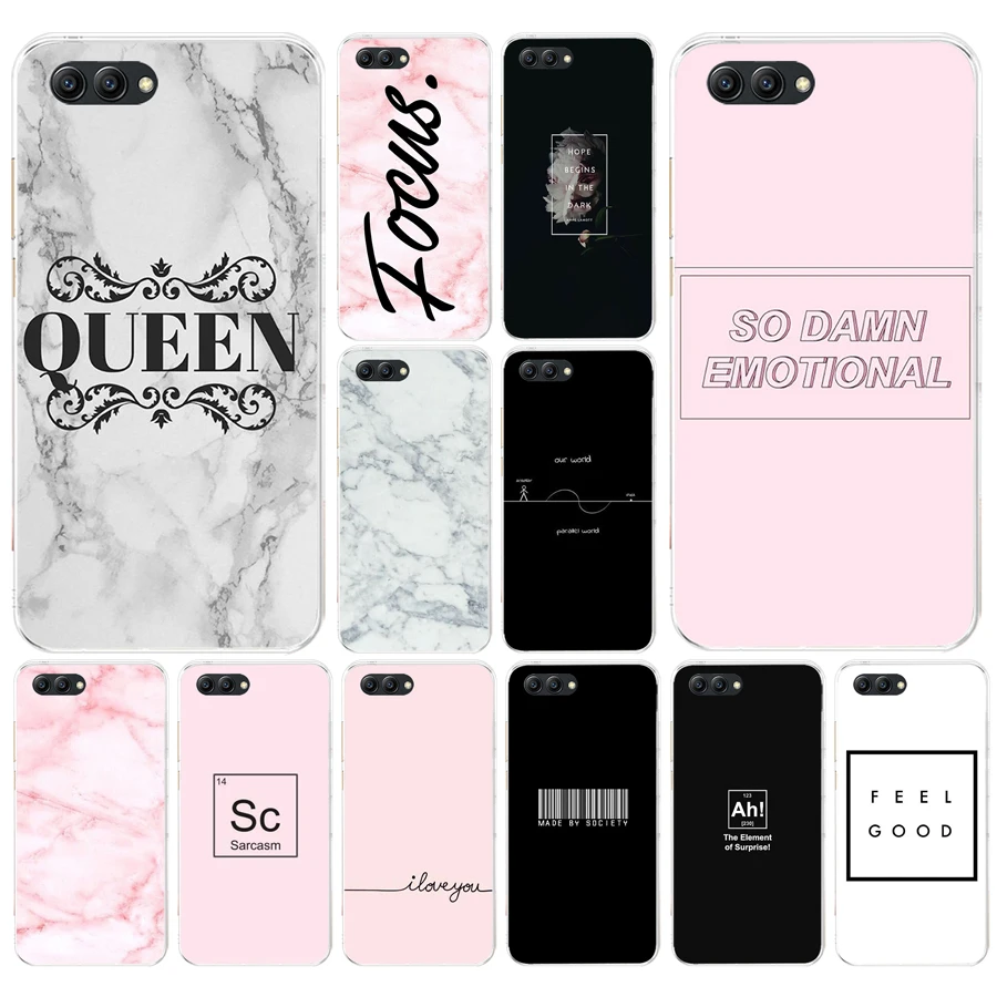 

059FG Cartoon Letter Queen Soft Silicone Tpu Cover Case for Honor 9 10 huawei p10 lite y6 prime 2018 mate 10 lite play p smart