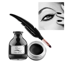 Pudaier Черная Подводка-гель для глаз в форме пера кисти инструменты длительный пигментный гель подводка для глаз крем Водонепроницаемая косметика для глаз