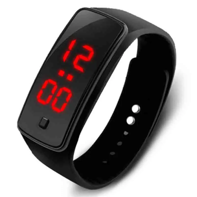 Фото Женские и мужские цифровые наручные часы с резиновой светодиодной | Часы для любимого (32983484004)