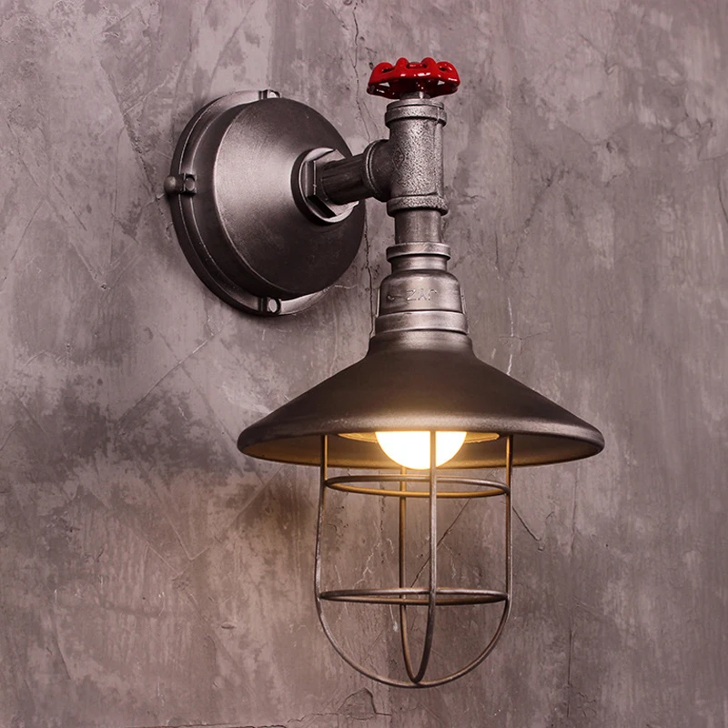 

vintage loft retro wall lights water pipe wall sconces cage bar cafe restaurant living room pub club dining room hall lamp bra