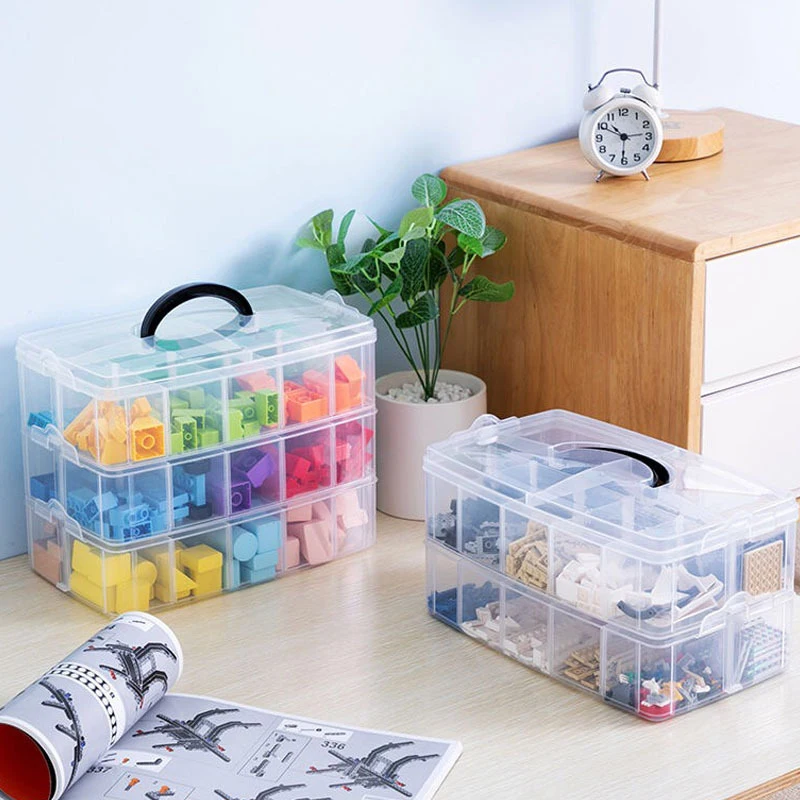 Многослойная коробка для хранения ювелирных изделий пластиковый прозрачный органайзер для ювелирных изделий настольная отделочная коробка разделенные коробки для хранения детских игрушек