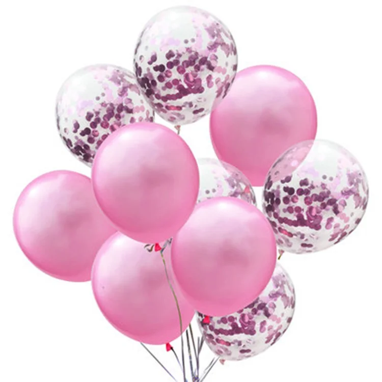 Pink LAPHIL 10 шт мульти конфетти воздушные шары с днем рождения украшения дети синий розовый мальчик девочка душ принадлежности пол раскрыть - Цвет: Pink