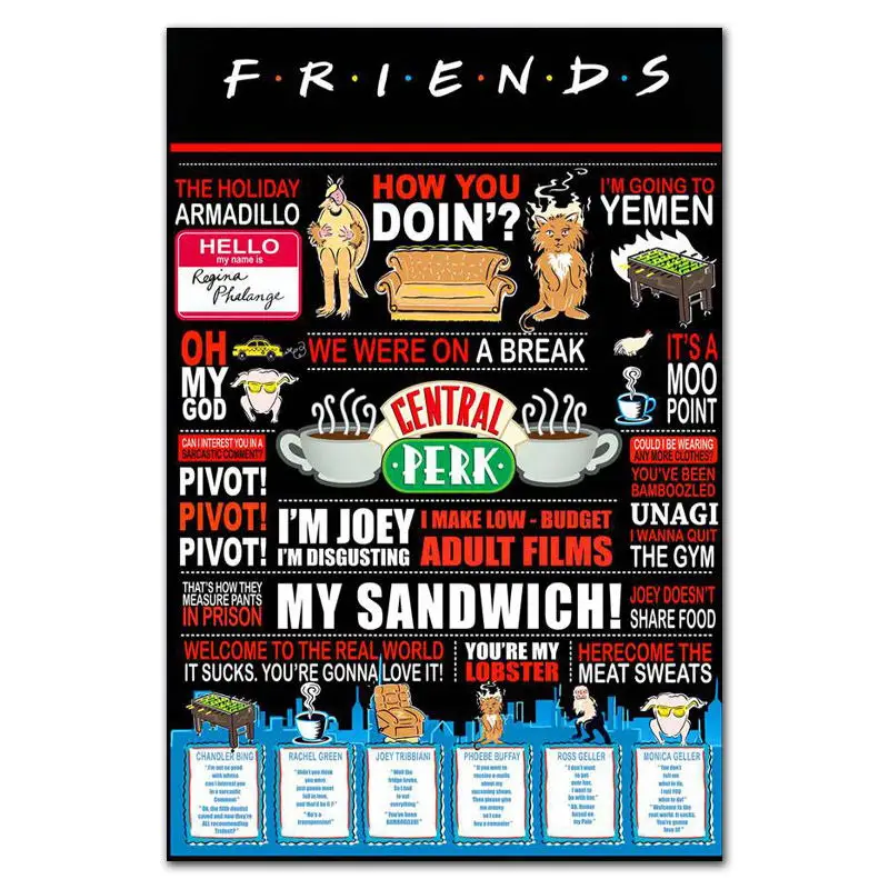 Fx2311 Friends American Classic Tv Series Show Season Quotes