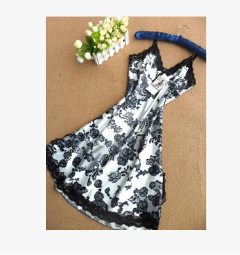 Summer sexy night dress women silk slips ladies lace Slips sleepwear Plus SIZE XXL,women full slip dress
