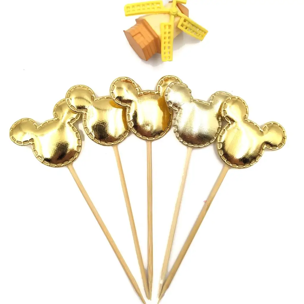 

5Pcs Mickey Mouse Cupcake Topper Happy Birthday Decor Kids Favor Festival Party Supplies Paper Cake Topper Baby Shower Favor