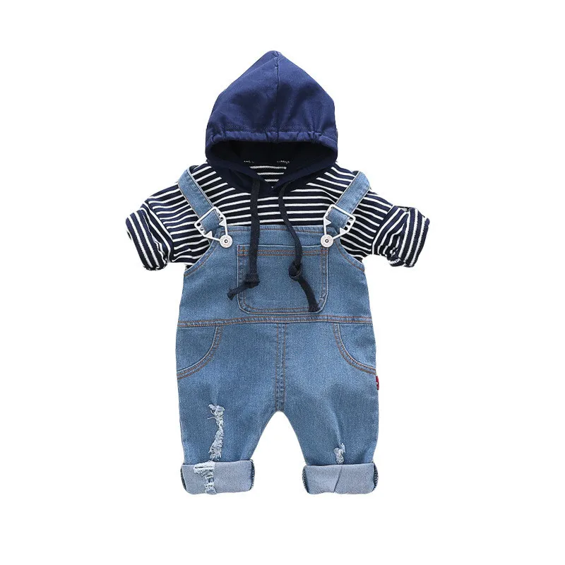 

Fashion Spring Autumn Baby Boy Girl Clothes Children Striped Hoodie Overalls 2pc/Sets Child Toddler Clothing Infant Tracksuits