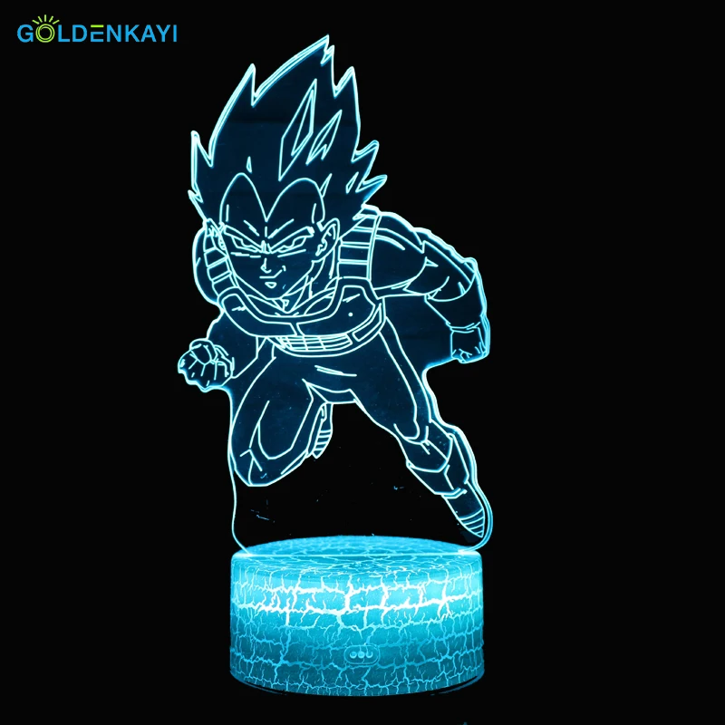 3D Dragon Ball Vegeta LED ночные светильники мультяшная настольная лампа сенсорный