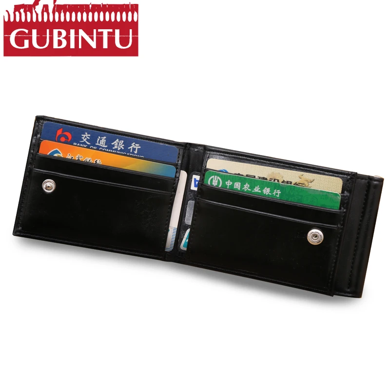 GUBINTU Wax PU Leather font b Money b font font b Clip b font Wallet 3