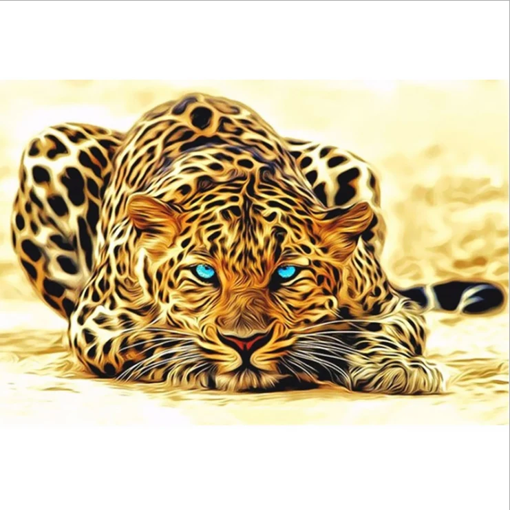 

2019 DIY diamond painting Animal Leopard Full drilling Cross Stitch Diamond Embroidery rhinestones Christmas gift