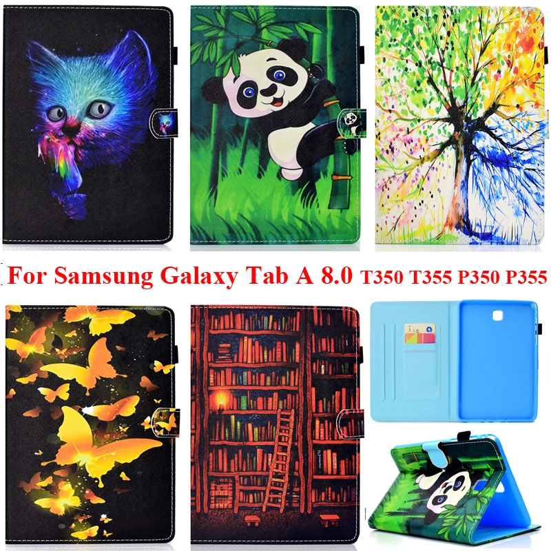 

For Samsung Galaxy Tab A 8.0 SM-T355CZWACHN Stand Cover with Card Slot Pocket SM-P350 P355 Protector Case Pouch Soft TPU Silicon