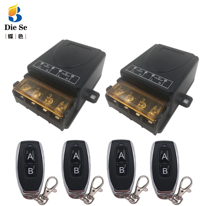 

High-Power 2000W 433MHz Wireless Remote Control AC 75V~220V Transmitor RF Receiver for Factory Farm Office Ventilation Pump LED