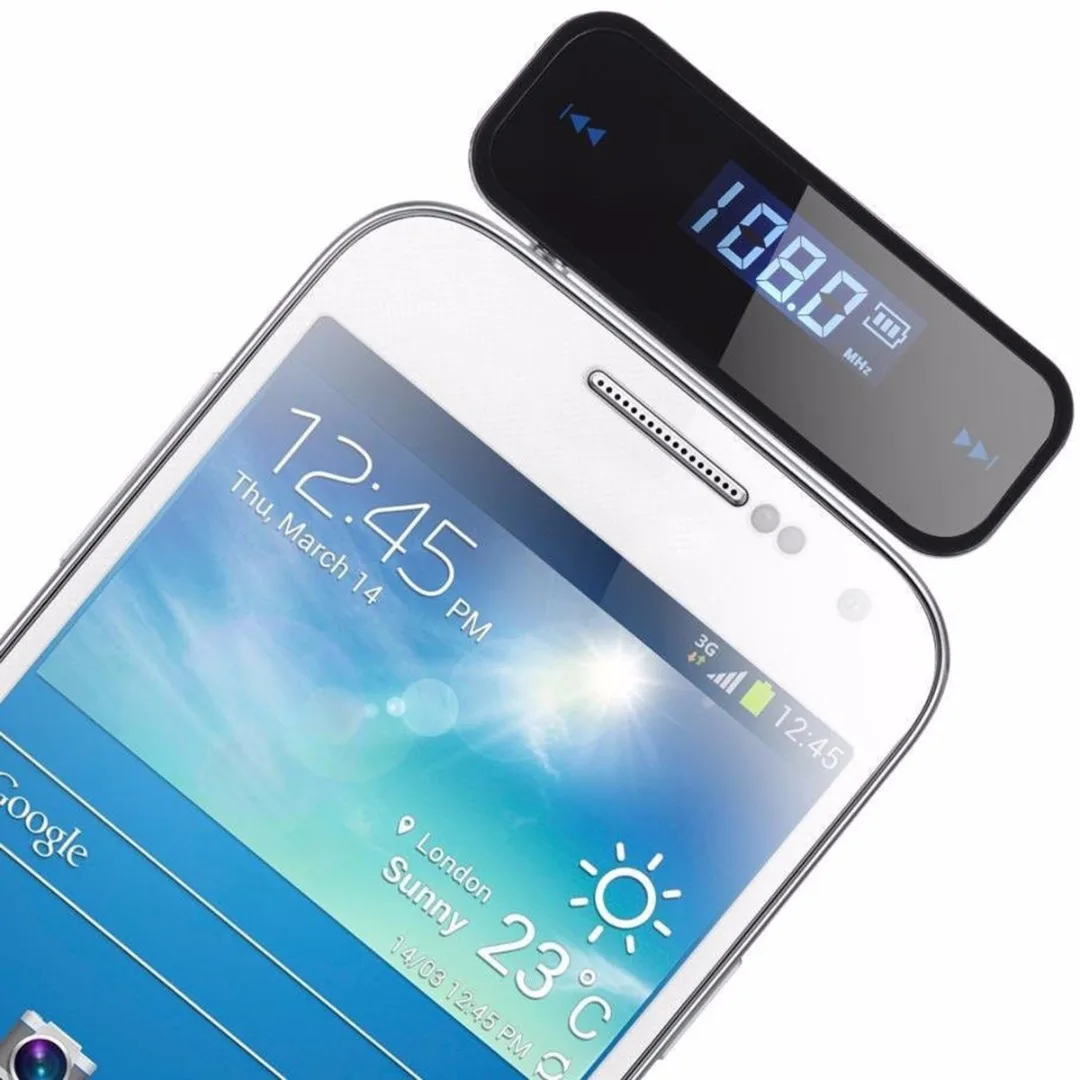 3.5mm Music Audio FM Transmitter Mini Wireless In-car Transmitter Car MP3 Transmitter For i-Phone 4 5 6 6S S-amsung