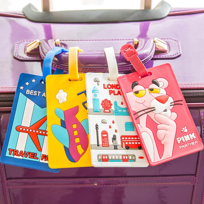 Милый чемодан Kawaii багажная бирка этикетка мультяшный ID адрес держатель
