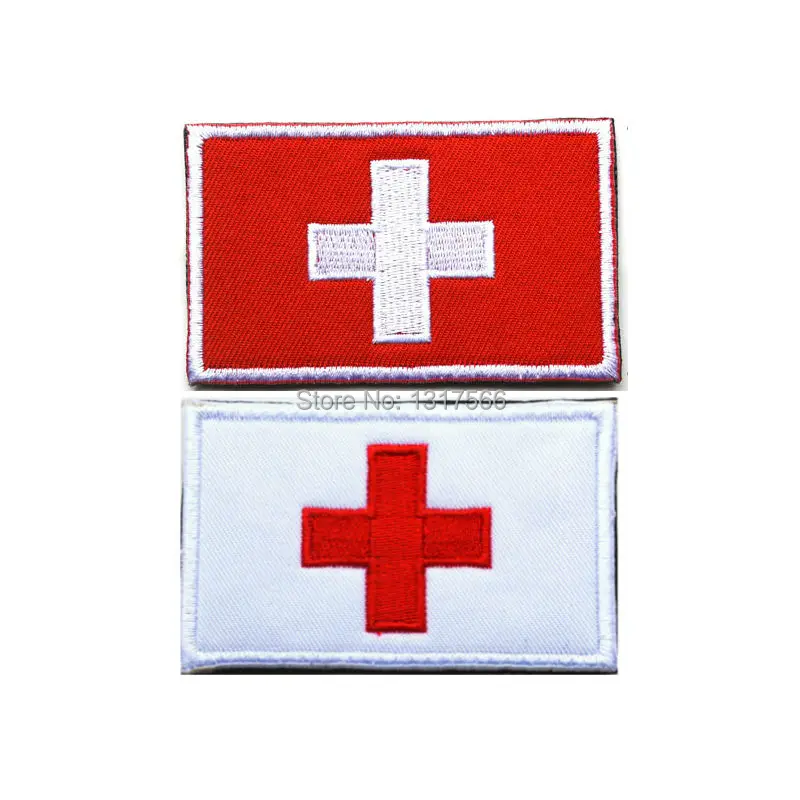 Embroidery Badge Swiss National Flag Of Switzerland Military