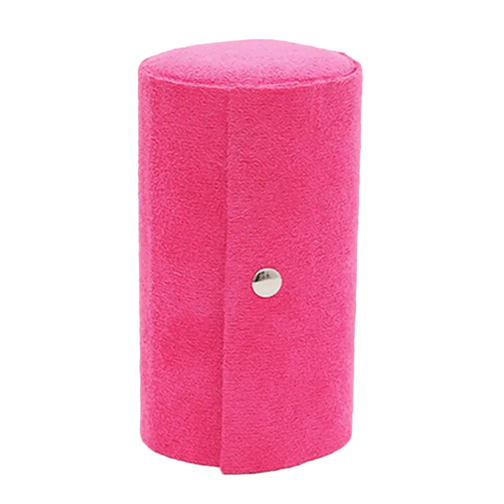 Фланелевый цилиндр коробка для хранения ювелирных изделий трехуровневая Ретро шкатулка для ювелирных изделий портативная коробка для ювелирных изделий - Цвет: Розовый