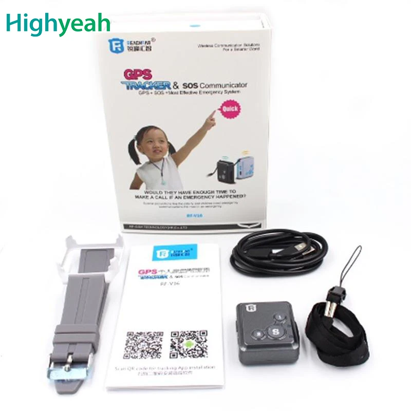 

RF-V16 Mini GSM GPRS GPS Tracker SOS Communicator for Kids Child Elderly Personal GPS Lifetime Web APP Tracking Two-way Talking
