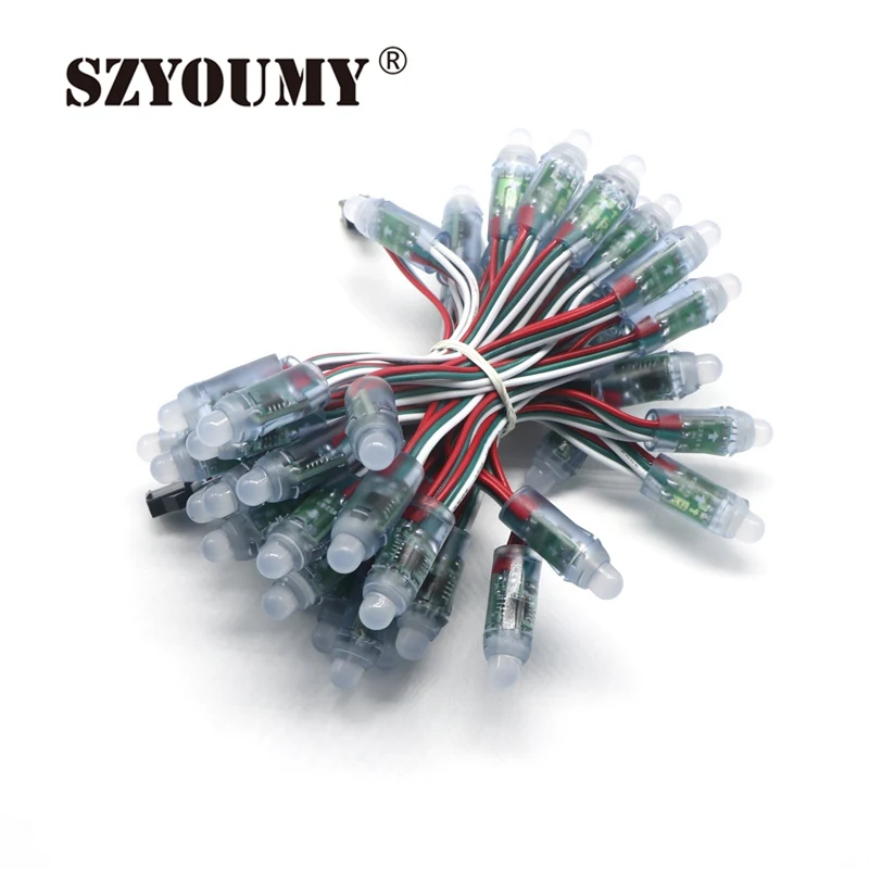SZYOUMY 500PCS 12mm WS2811 1903/2811 IC RGB Led Module String Waterproof DC 5V Digital Full Color LED Pixel Light | Освещение