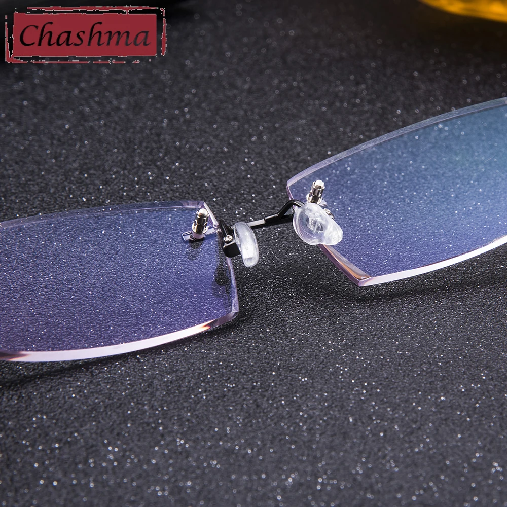 Chashma титановые мужские очки для глаз, градиентные цветные линзы, оправы для очков без оправы, Настраиваемые линзы, размер и форма
