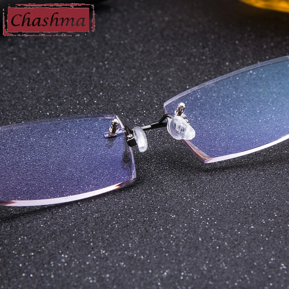 Титановые мужские очки Chashma градиентные цветные линзы без оправы индивидуальные