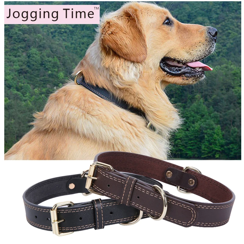 Strong Plastic Leather Pet Dogs Collar for Medium Large Dog Buckle Leads Neck Strap Animal dog collar brown black | Дом и сад